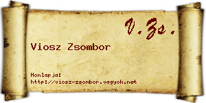 Viosz Zsombor névjegykártya